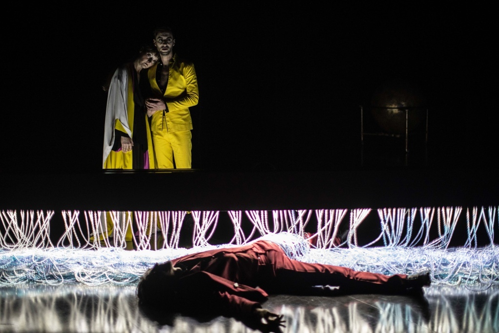 Mithridate de Racine. Mise en scène d'Eric Vigner. Jutta Johanna Weiss, Stanislas Nordey et Thomas Jolly.  © Jean-Louis Fernandez